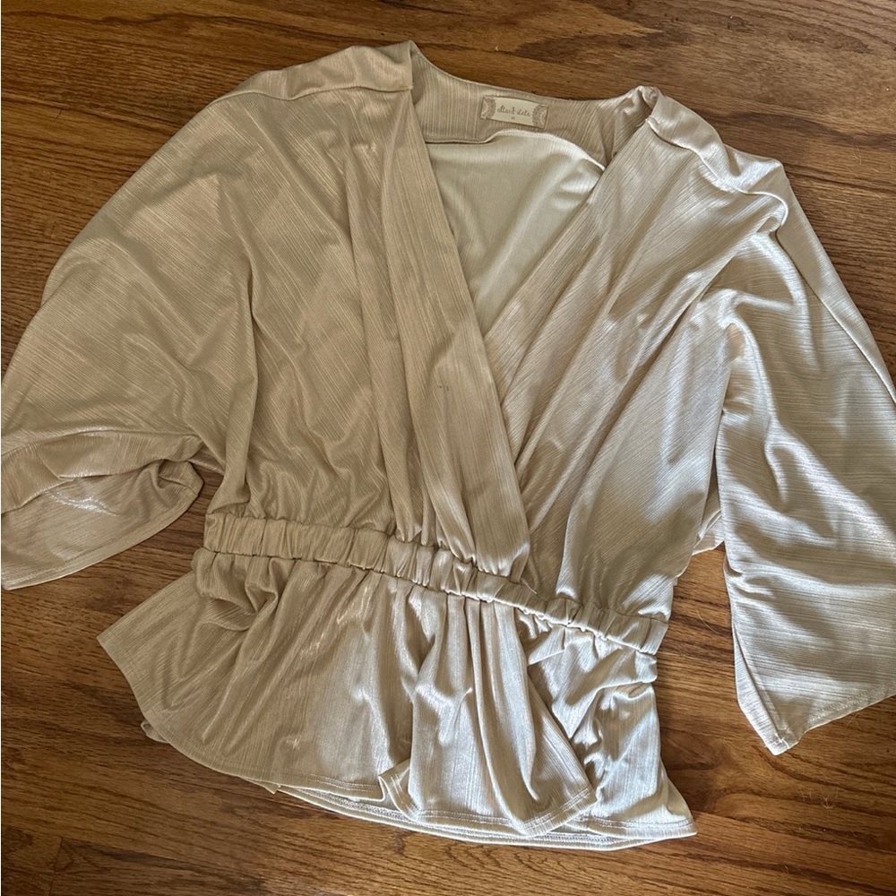 Altar'd State Shimmering Gold Blouse
